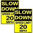 thumbnail image 1 of Slow Down Speed Limit 20 Sign Metal MPH Slow Warning Traffic Road Street Sign 12X16inch, 1 of 6