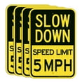 thumbnail image 1 of Slow Down Speed Limit 5 MPH Sign, Slow Down Sign, 18 x 12 Inches Engineer Grade Reflective Sheeting, Rust Free Aluminum, Weather Resistant, Waterproof, Durable Ink, Easy to Mount, 1 of 5