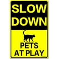 thumbnail image 1 of Slow Down Speed Limit 55 MPH Metal Sign, 12 x 16 Inches Traffic Sign, Black and Yellow Safety Sign, Easy Mounting Outdoor Use, 1 of 5