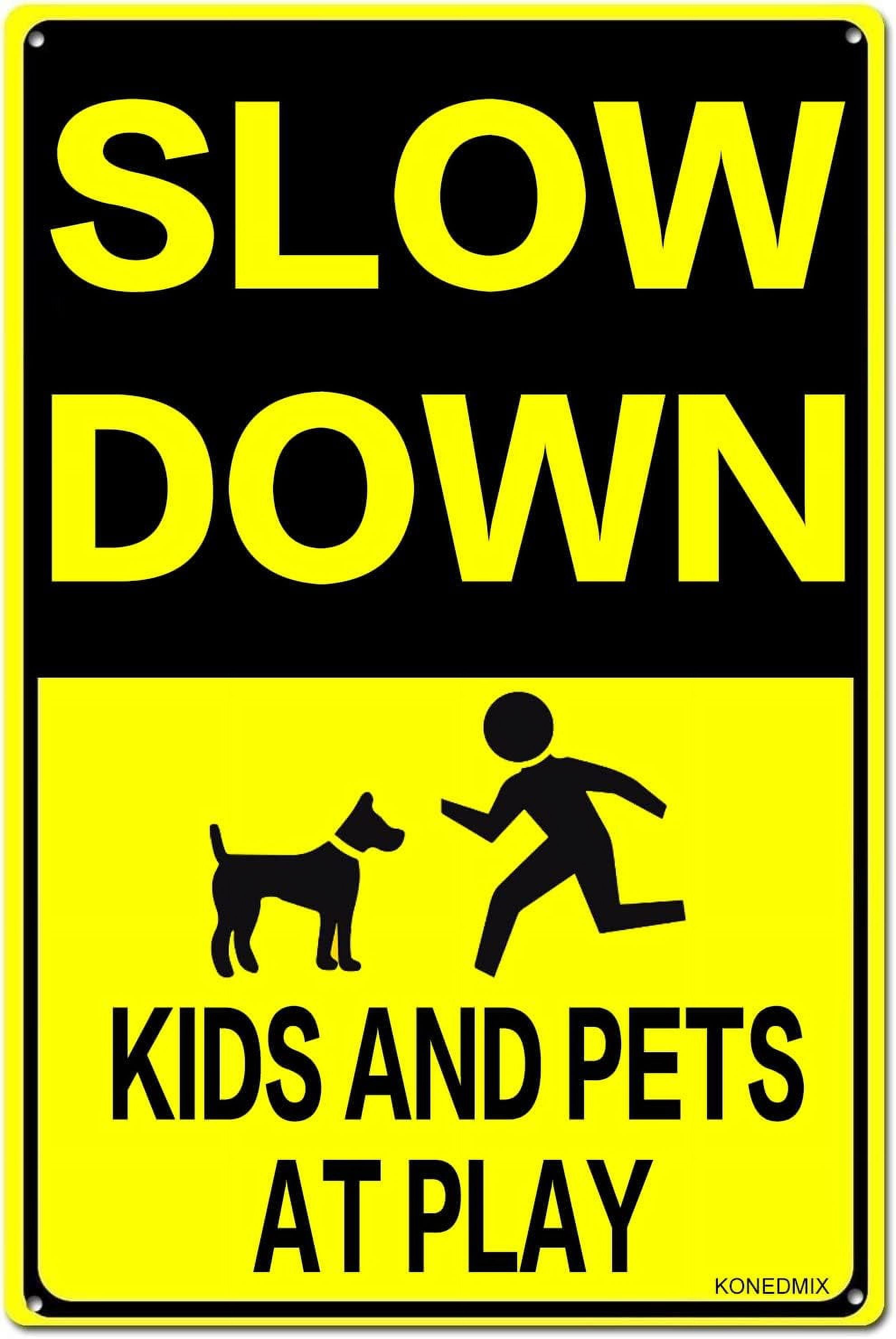 Slow Down Speed Limit 55 MPH Metal Sign, 12 x 16 Inches Traffic Sign ...