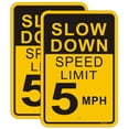 thumbnail image 1 of Slow Down Speed Limit 5MPH Sign (4 Pack),12" x 16" Rust Free Aluminum,Easy Mounting Outdoor Use,Waterproof and Durable Ink, 1 of 5