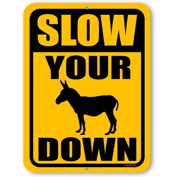 , Slow Down, This is not a Racetrack, Slow Down Sign, Street Signs, Tin Outdoor Sign, Yard Decor, Please Slow Down Sign, 9 inch by 12 inch, HDG-1333