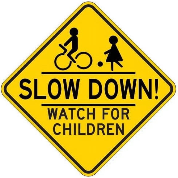 Slow Down Watch for Children Sign - 18X18 - Reflective | Rust Free Aluminum$$Other