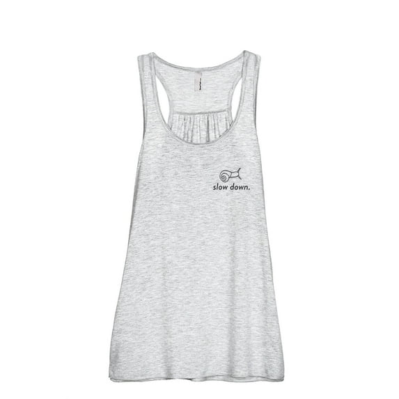 Slow Down Women's Fashion Sleeveless Flowy Racerback Tank Top Sport Grey Medium