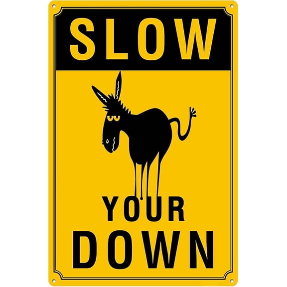 Slow Down - YOUR Sign, Durable Aluminum, 8x12 Inches, Rust-Resistant, Easy to Install, Ideal for Streets, Driveways, Wall Art, and Outdoor Decor