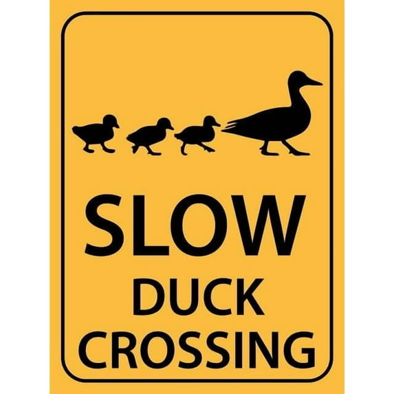 Slow Duck Crossing Funny Vintage Tin Signs 8 X 12 Inch Wall Art Decor Iron Poster For Home Farmhouse Bar Cafe Yard Indoor Outdoor Gift