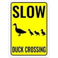 thumbnail image 1 of Slow Duck Crossing Sign Rustic Metal Tin Sign Home Outdoor Art Wall Decorations For Cafe Bar Kitchen 12X8Inch, 1 of 4