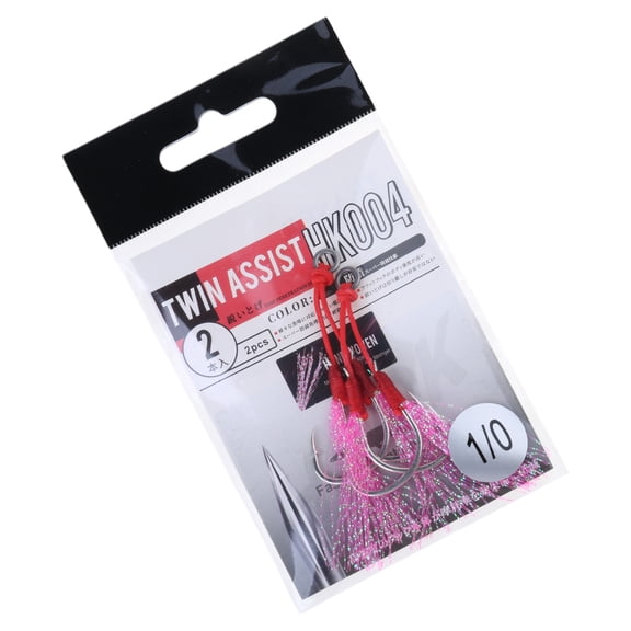 Slow Fall Jigs Fishing Hook Dancing Stingers Jigging Lures Fishing Assist Hooks with Teasers Replacement Hooks 2 Pack