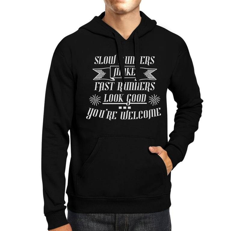 Slow Fast Runners Unisex Black Pullover Hoodie Funny Workout Gifts