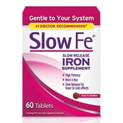 Slow Fe Iron Supplement for Iron Deficiency Slow Release Tablets, 45 mg, 60 Count
