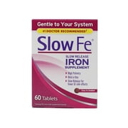 Slow Fe Iron Supplement for Iron Deficiency and Anemia Support, Slow Release Tablets, 45 mg, 60 Count