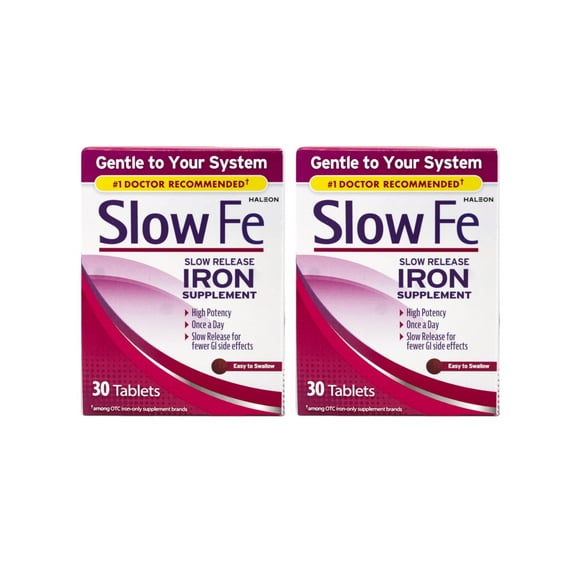 Slow Fe Slow Release Iron, Tablets 30 ea (Pack of 2)