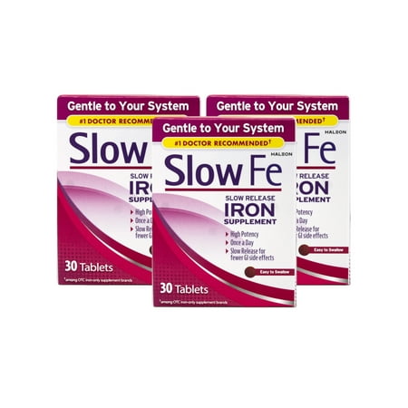 Slow Fe Slow Release Iron, Tablets 30 ea (Pack of 3)