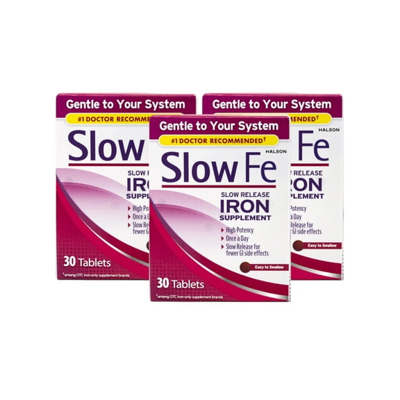 Slow Fe Slow Release Iron, Tablets 30 ea (Pack of 3)