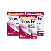 Slow Fe Slow Release Iron, Tablets 30 ea Pack of 3