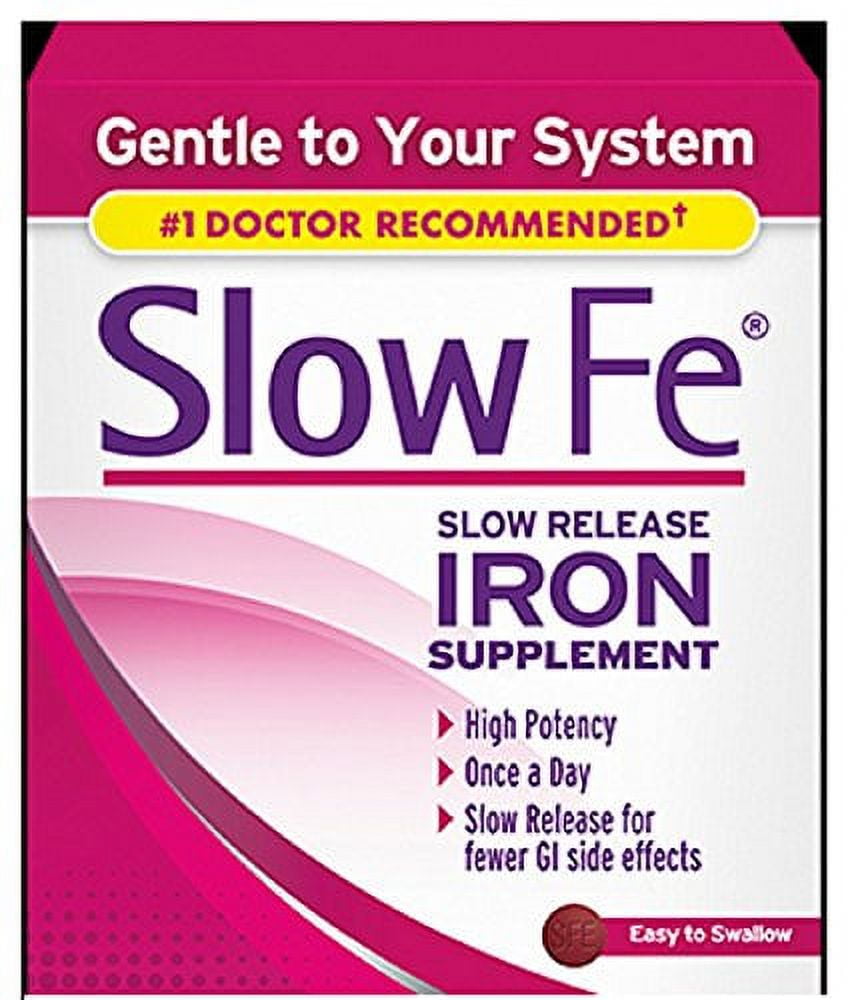 Slow Fe Slow Release Iron, Tablets 30 ea (Pack of 4)