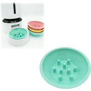 Slow Feed Bowl Insert Compatible with PETLIBRO Granary Feeder, Anti-Gulping Pet Feeding Bowl with Raised Obstacles for Cats & Small Dogs, Slow Eating Replacement Dish Green, with Obstacles