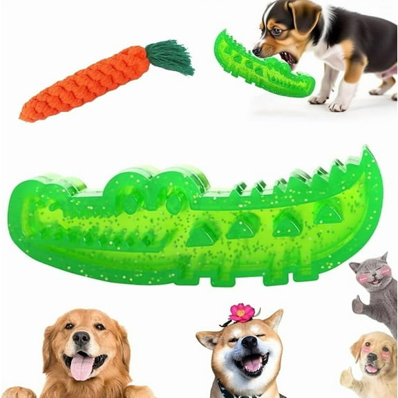 Slow Feed Chew and Fetch Crocodile, Slow Feed chew and Fetch Crocodile Toy, Alligator Treat Dispensing Dog Toys Keep Them Busy, Medium & Small Dogs Teeth Cleaning (Large)