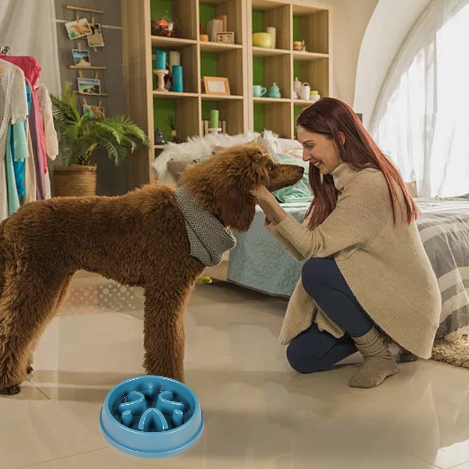 Slow Feed Dog Bowl Anti Slow Feed Dog Cat Feeder Slow Feed Automatic ...