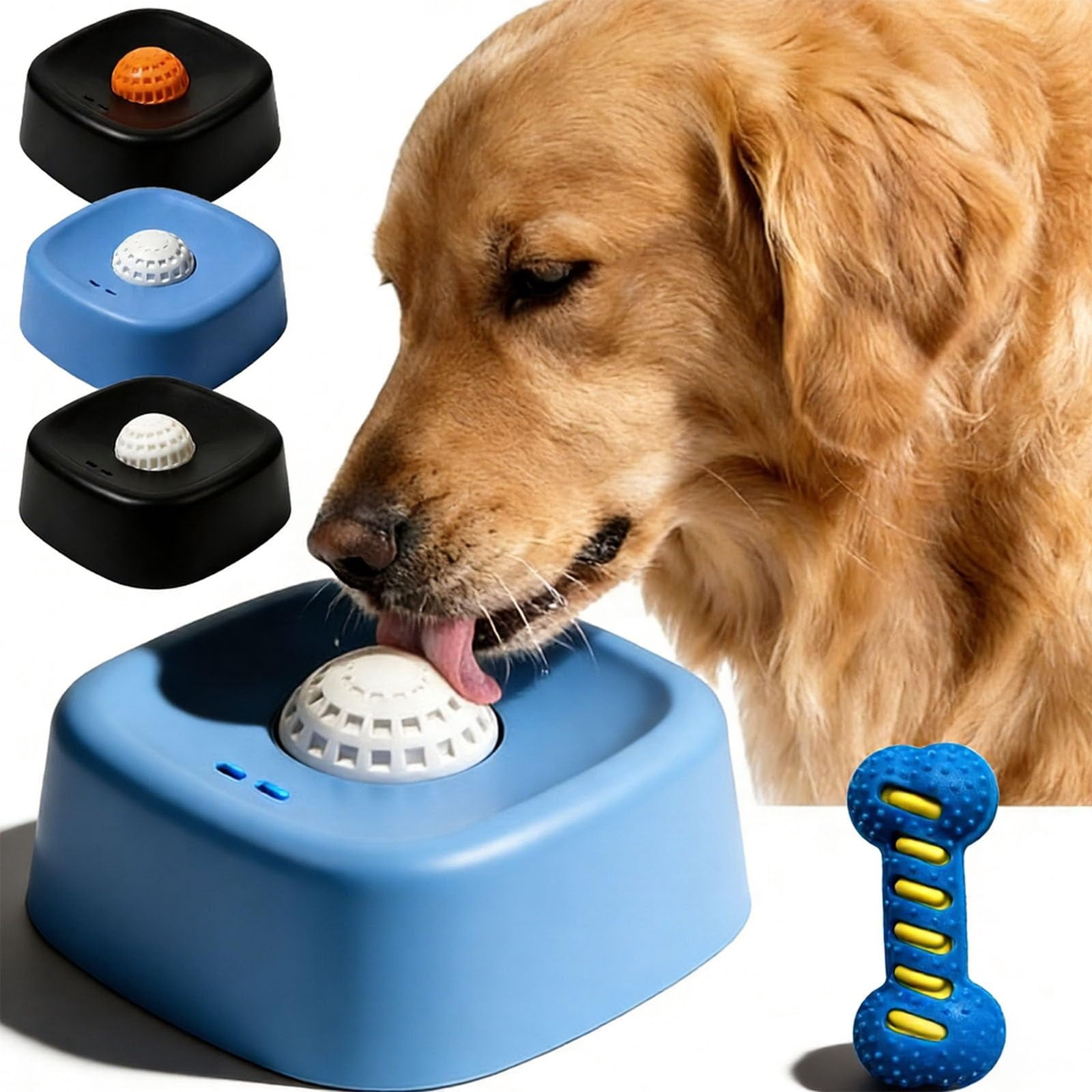 Slow Feed Liquid Dog Bowl with Roller Ball, Anti-Slip Interactive Lick Bowl for Dogs and Cats, Bone Broth Treat Feeder