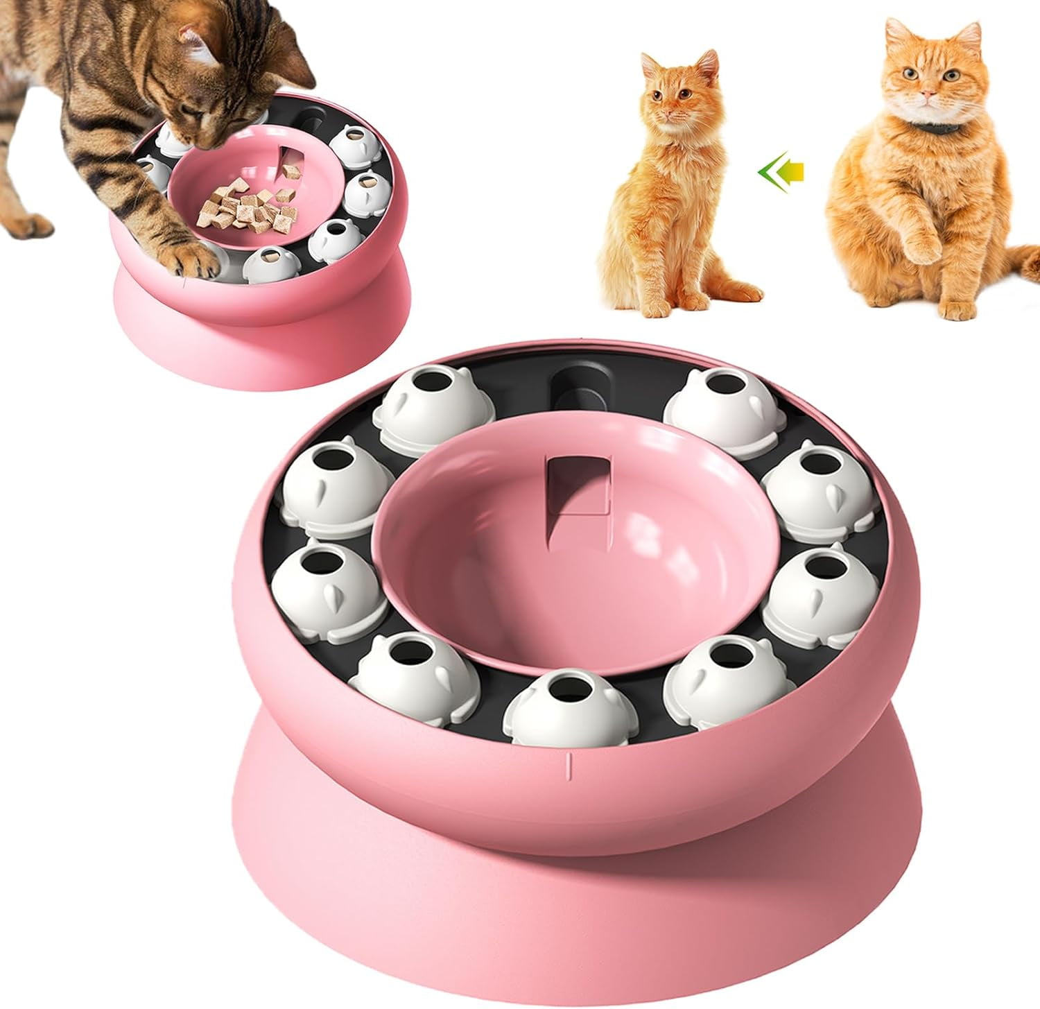 Slow Feeder Bowl for Cats and Small Dog, Raised Cat Dog Food Bowls with