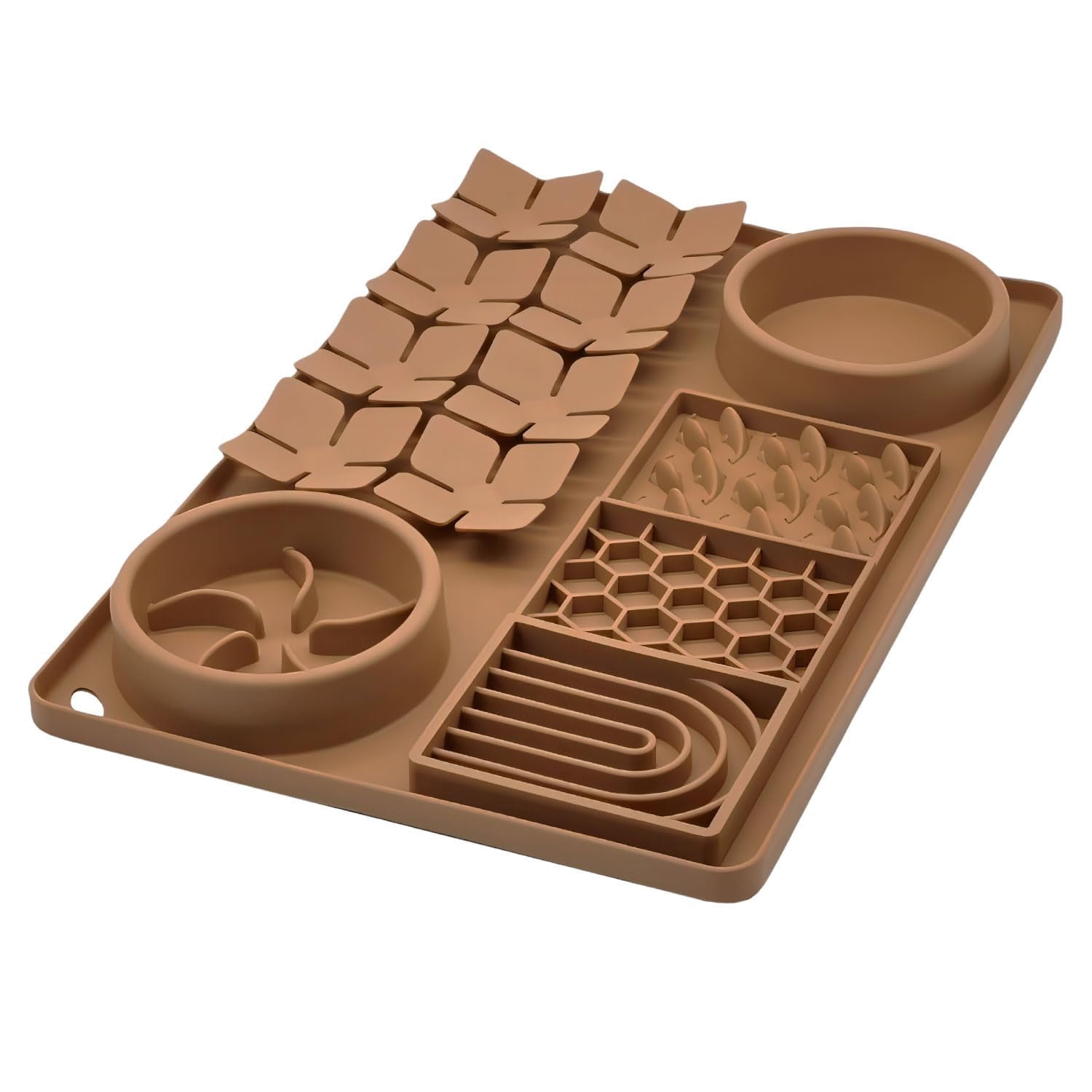 Slow Feeder Bowl, Silicone Lick Mat with Suction Cups for Dog Cat, Snuffle Mat for Pet Smell Training, Puzzle Toys for Bored Puppy, Interactive Sniff Mat for Slow Eating and Keep Busy, Pink