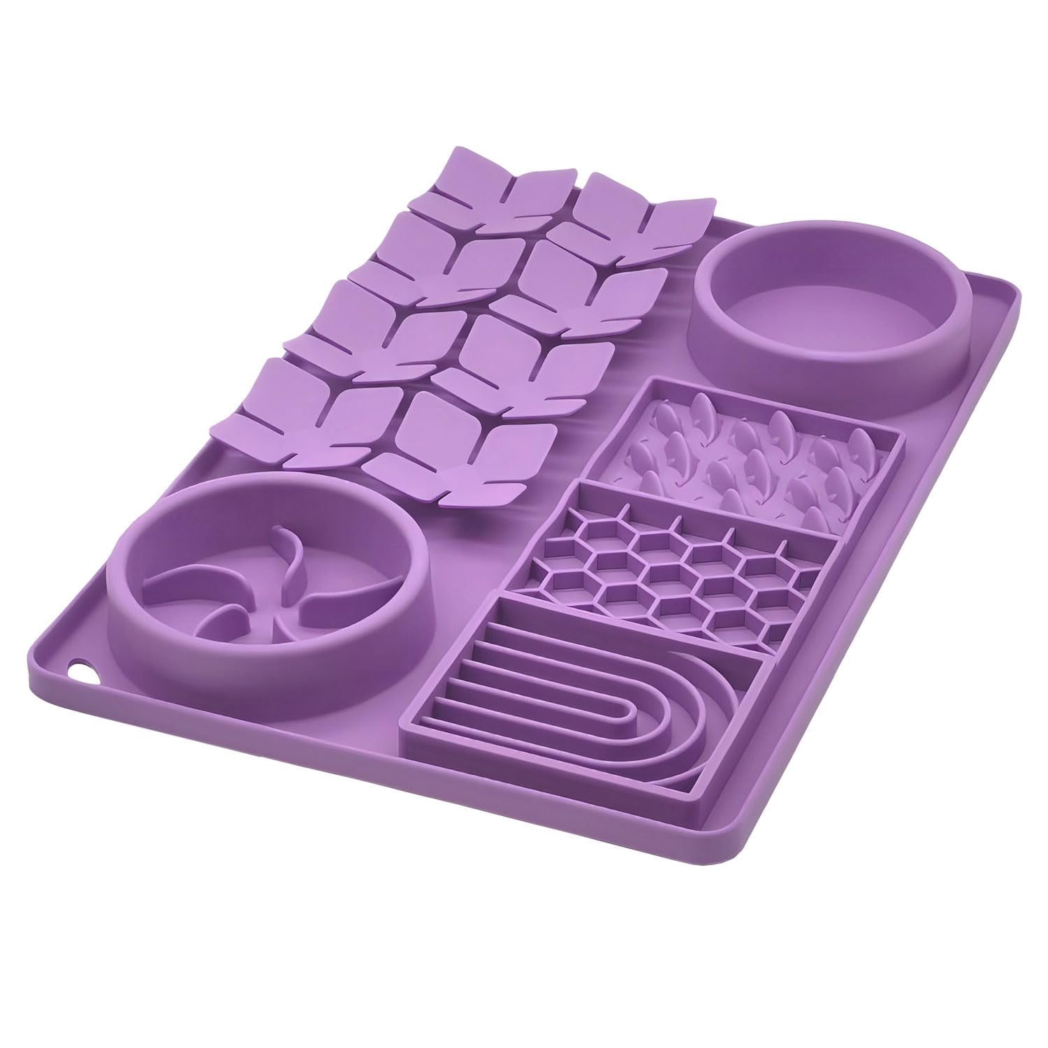 Slow Feeder Bowl, Silicone Lick Mat with Suction Cups for Dog Cat, Snuffle Mat for Pet Smell Training, Puzzle Toys for Bored Puppy, Interactive Sniff Mat for Slow Eating and Keep Busy, Pink