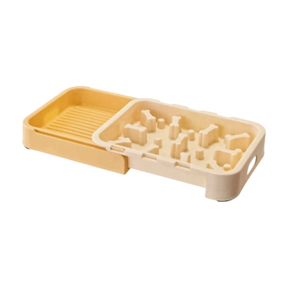 Slow Feeder Bowl with Suction,Pull-Out Slow Feeder Dog Bowl, Anti-Choking Lick Mat for Dogs & Cats, Suction Interactive Pet Bowl(6"*11.5",Orange)