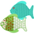 thumbnail image 1 of Slow Feeder Cat Bowls, 2 Pack Fish-Shaped Silicone Puzzle Feeders for Kitten Puppy Small Dogs, Anti-Choking Puzzle Dog Cat Food Bowls, Lick Treat Mat for Healthy Eating & Anxiety Relief (Blue+Green), 1 of 11