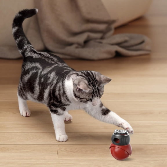 Slow Feeder Cat Toy Interactive Wobble Dispenser Puzzle for Indoor Cats Stimulating Activity Toy