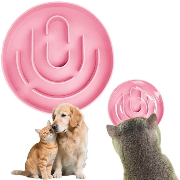 Slow Feeder Dog Bowl - 1/2 Cup Small Dog Bowl with Puzzle Maze Design - Anti-Choking Silicone Feeder for Puppies & Cats - Slows Fast Eaters for Better Digestion, Pink