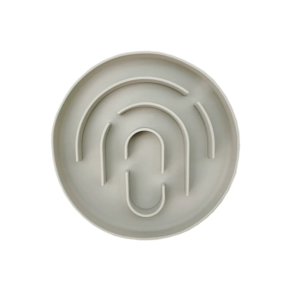 Slow Feeder Dog Bowl, 1/2 Cup Small Dog Puzzle Bowl with Maze Design, Anti-Gulp Silicone Feeder for Puppies & Cats to Slow Down Fast Eaters, Grey