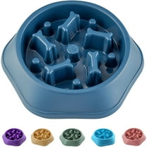 Slow Feeder Dog Bowl Agooga Anti Gulping Healthy Eating Interactive Bloat Stop Fun Alternative Non Slip Dog Slow Food Feeding Pet Slow Eating Healthy Design for Small Medium Size Dogs（Blue）