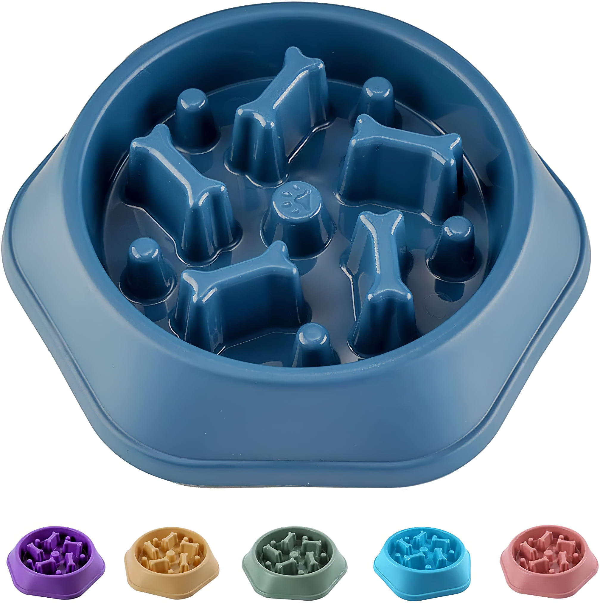 Slow Feeder Dog Bowl Agooga Anti Gulping Healthy Eating Interactive