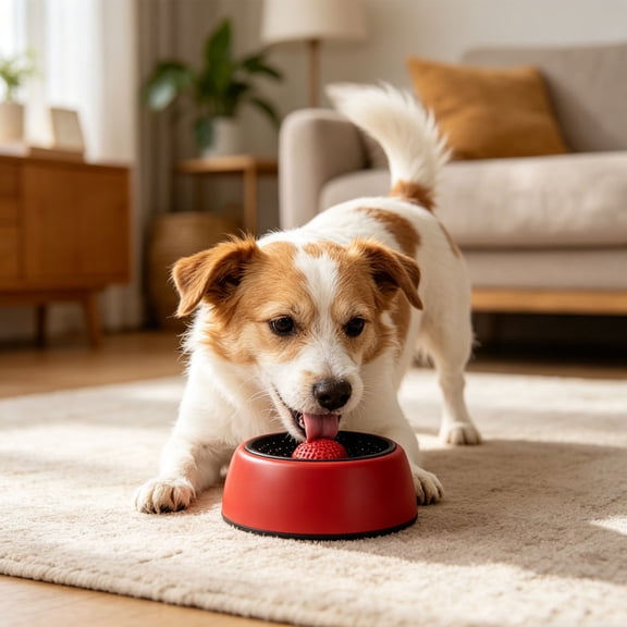 Slow Feeder Dog Bowl Anti Gulping Interactive Dog Feeding Bowl with Rolling Ball Dog Puzzle Feeder for Fast Eaters Digestion Aid Pet Enrichment Bowl