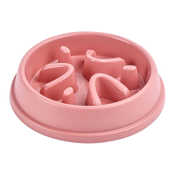 Slow Feeder Dog Bowl, Anti Gulping Pet Feeding Bowl with Non Slip Bottom for Small Medium Large Dogs and Cats, Pink