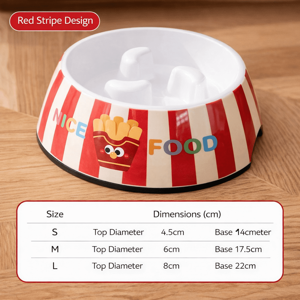 Slow Feeder Dog Bowl Anti Gulping Slow Feed Dog Food Bowl Pet Feeding Bowl Non Slip Dog Dish for Small Medium Dogs
