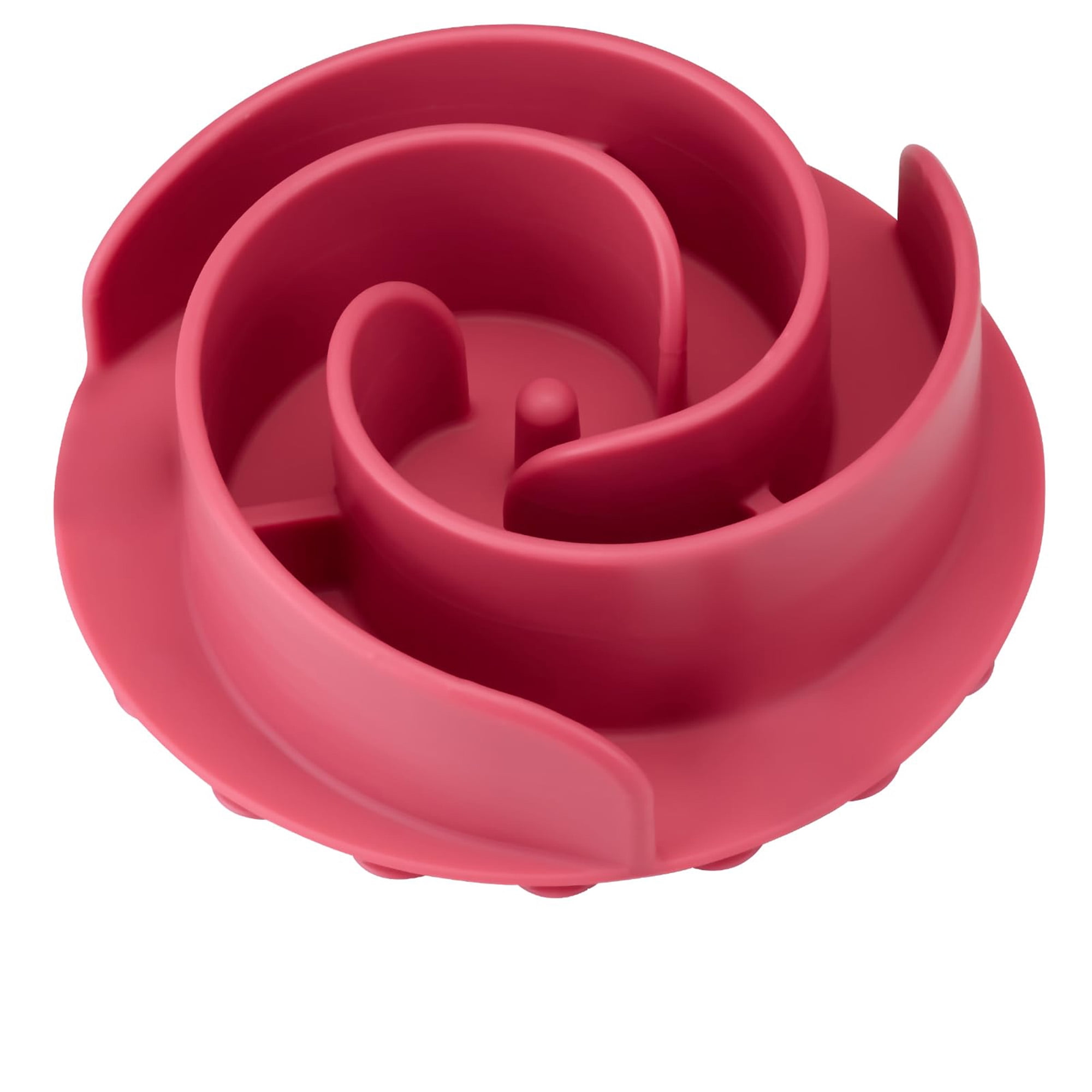 Slow Feeder Dog Bowl Insert, Soft Silicone Slow Eating Bowl for Small Medium Large Dogs, Compatible with Eleated and Regular Bowls, Promotes Digestion and Preents Bloating, Pink