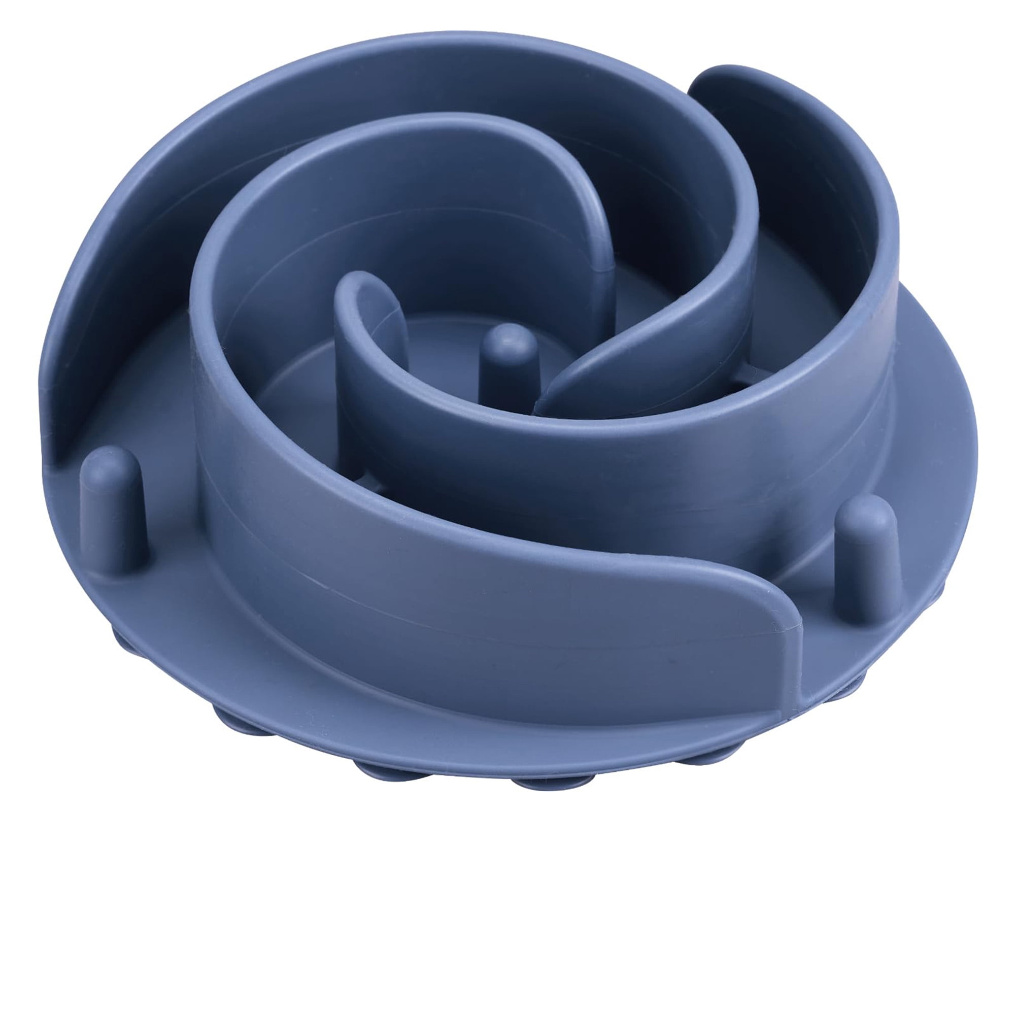 Slow Feeder Dog Bowl Insert, Soft Silicone Slow Eating Feeder with Strong Suction Cups, Fits Basic and Eleated Bowls for Small Medium Large Dogs, Promotes Digestion and Mental Stimulation, Dark Blue