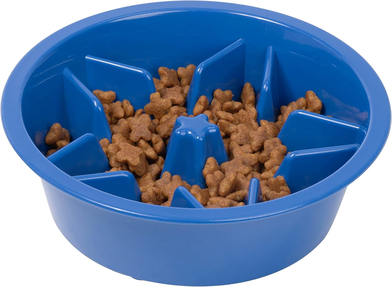 Slow Feeder Dog Bowls (1.5 Cup) Puzzle Dog Food Bowl with Feeder Holes, Fits into Elevated Pet Feeders, Slow Eating for Large, Medium & Small Sized Breeds - Blue