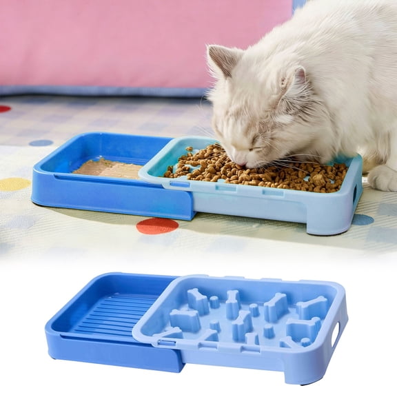 Slow Feeder Dog Bowls, Anti-Choking Puzzle Dog Food Bowls, Anti-Slip Interactive Feeding Slow Down Eating, Bloat Stop Maze Dishes for Medium Breeds