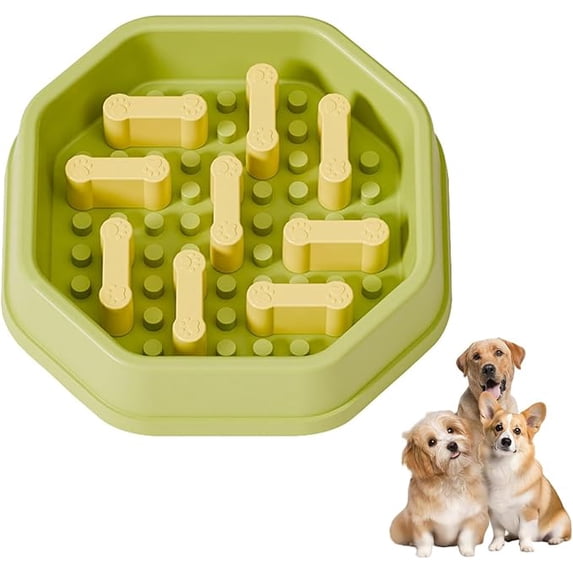 Slow Feeder Dog Bowls Detachable Anti-Choking Pet Food Dish, Non-Slip Slow Eating Station for Dogs and Cats, Interactive Puzzle Feeder for Improved Digestion, Multiple Colors, 1pc