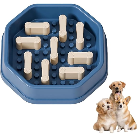 Slow Feeder Dog Bowls Detachable Anti-Choking Pet Food Dish, Non-Slip Slow Eating Station for Dogs and Cats, Interactive Puzzle Feeder for Improved Digestion, Multiple Colors, 1pc