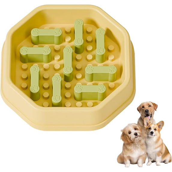 Slow Feeder Dog Bowls Detachable Anti-Choking Pet Food Dish, Non-Slip Slow Eating Station for Dogs and Cats, Interactive Puzzle Feeder for Improved Digestion, Multiple Colors, 1pc