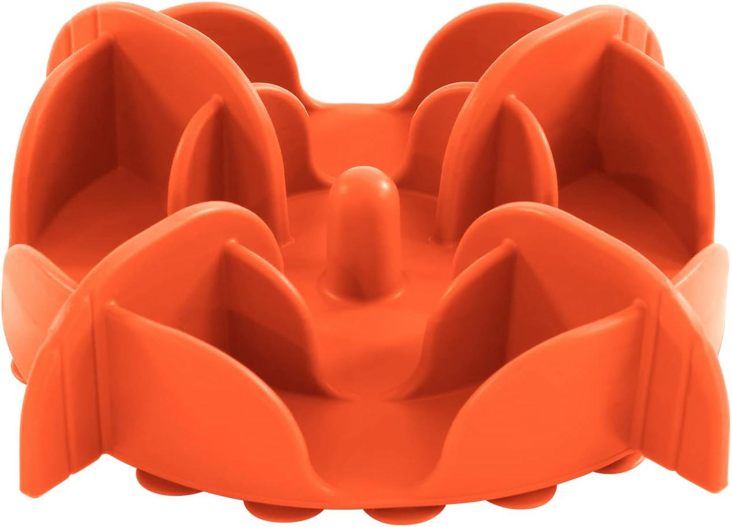 Slow Feeder Dog Bowls Insert for Large Breed, 7 Inch Cuttable Slow Feeder Insert with 32 Octopus Suction Cups for Medium Large Size Dog Food Bowl (X-Large, Orange)