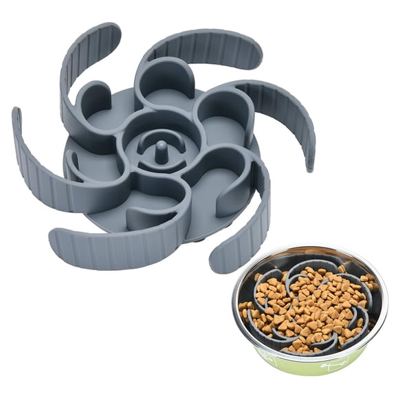 Slow Feeder Dog Bowls Insert,Third Generation upgradedSuper Firm Eating Bowl(Cuttable) for Large Breed and Medium Small Size Compatible with Regular Elevated Metal Glass Dog Bowl