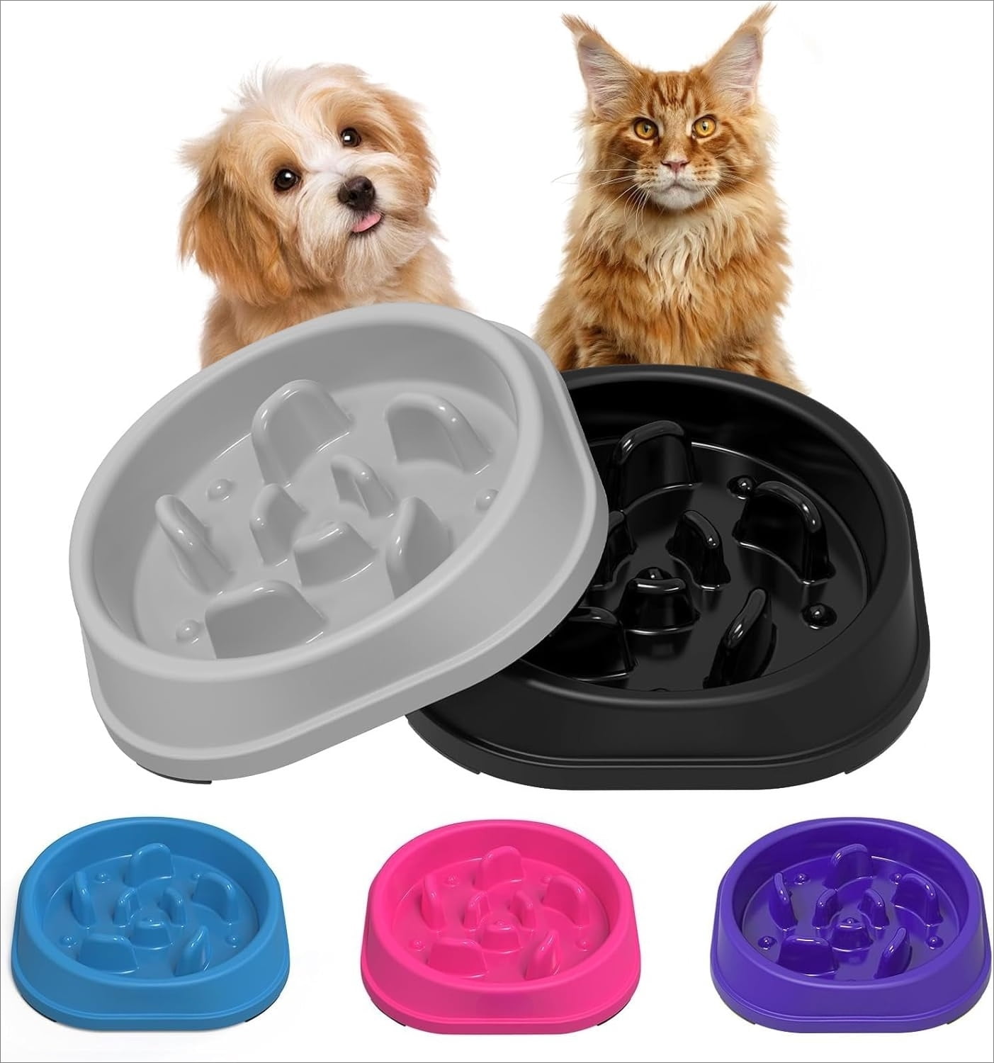Slow Feeder Dog Bowls, Pet Supplies that Slow Down Eating, Pet Food Bowls, Maze Dog Puzzle Feeder for Medium Breed