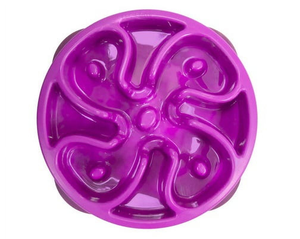 Slow Feeder Dog Bowls Purple Flower Puzzle Maze Design Healthy Eating Pick Size (Mini)