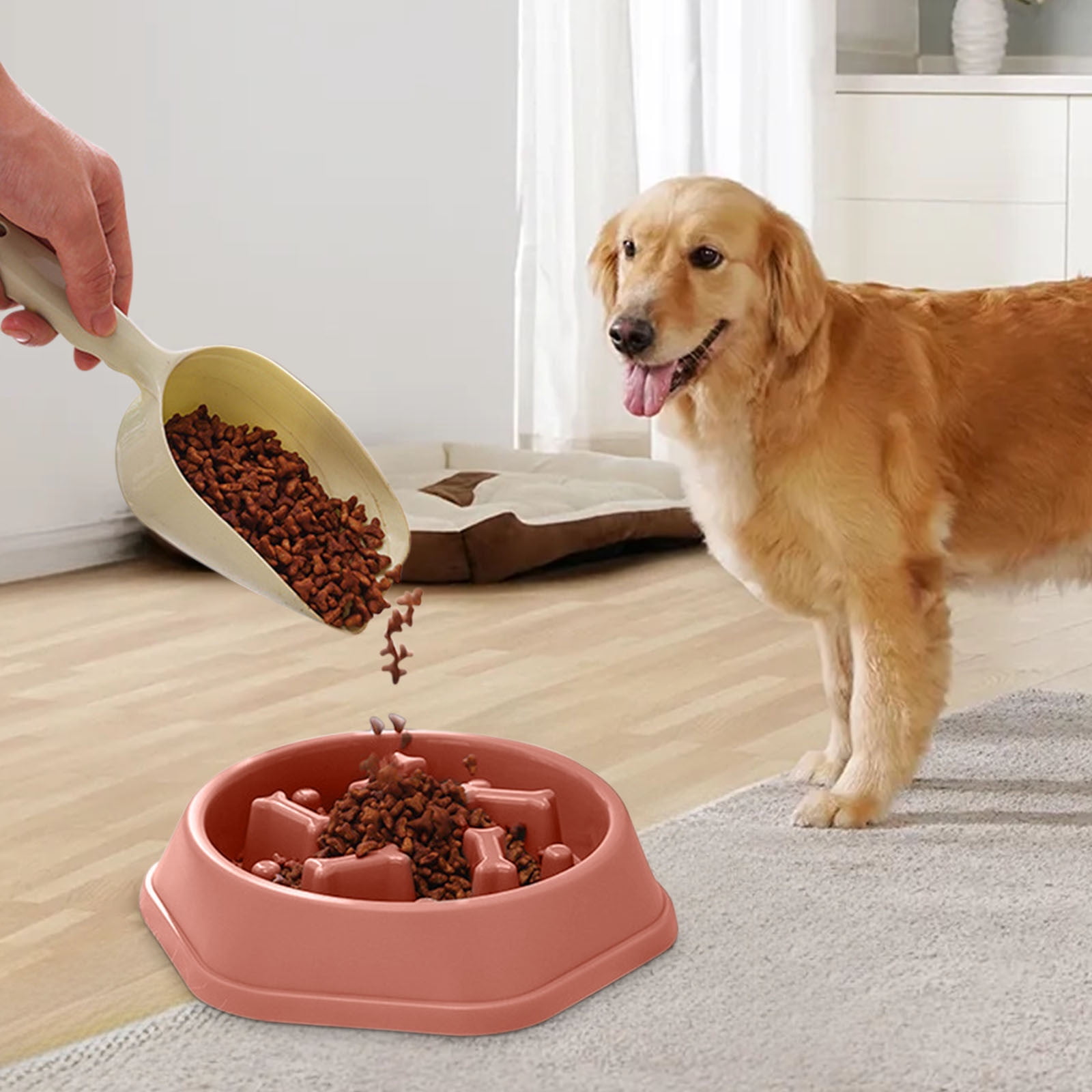 Slow Feeder Dog Bowls for Fast Eaters Dog Puzzle Maze Helps Slow Down Eating Food Bowl for Bloat Stop Non Slip Dog Slow Feeder Bowl