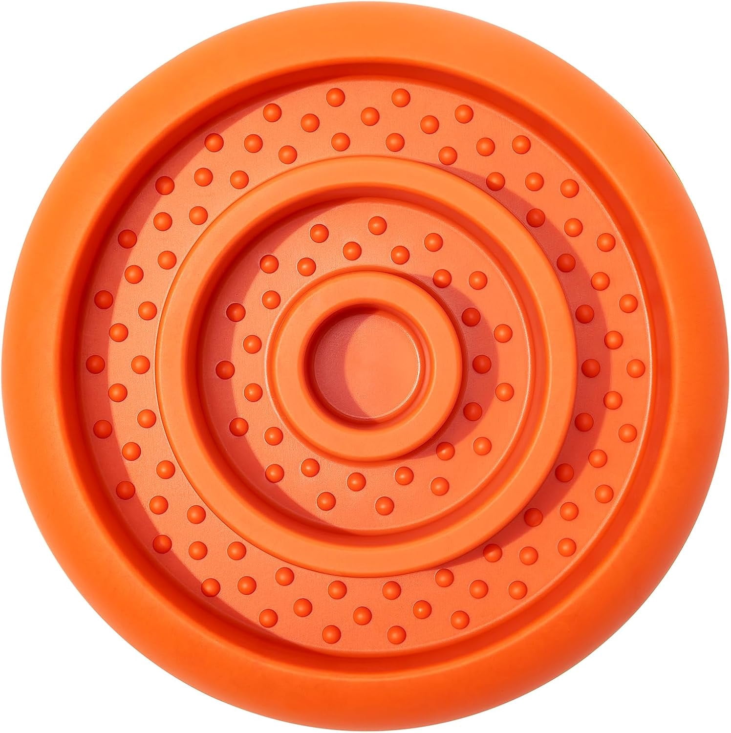 Slow Feeder Lick Mat for Dogs - Keep Them Busy - Natural Rubber Dog Frozen Treat Toys - Durable Interactive Enrichment Toys - Licking Dish for Dog De-Stressing, Orange